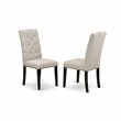 Pemberly Row 5-Piece Wood Dining Set in Black and Doeskin Upholstery