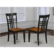 Pemberly Row Logan Wood Dining Chairs Set of 2 in Black & Cherry Finish