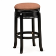 Pemberly Row Round Wood Backless Counter Bar Stool in Black & Brown