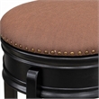 Pemberly Row Round Wood Backless Counter Bar Stool in Black & Brown