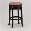 Pemberly Row Round Wood Backless Counter Bar Stool in Black & Brown