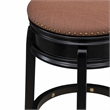 Pemberly Row Round Wood Backless Counter Bar Stool in Black & Brown