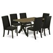Pemberly Row 7-Piece Wood Dinette Table Set in Linen White and Cream