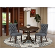 Pemberly Row 3-Piece Dining Table Set with Faux Leather Chairs in Mahogany