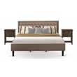 Pemberly Row 3-Piece King Bedroom Set with Fabric Headboard in Dark Khaki