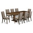 Pemberly Row 9-Piece Dining Set in Antique Walnut w/ Distressed Jacobean