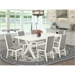 Pemberly Row Linen White 7-Piece X-Style Wood Dinette Table Set