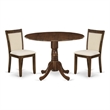 Pemberly Row 3-Piece Kitchen Set with Parson Chairs in Antique Walnut