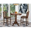Pemberly Row 3-Piece Counter Height Dining Set in Mahogany Wood Finish
