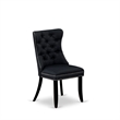 Pemberly Row 5-Piece Black Dining Set with Upholstered Chairs and Wooden Table