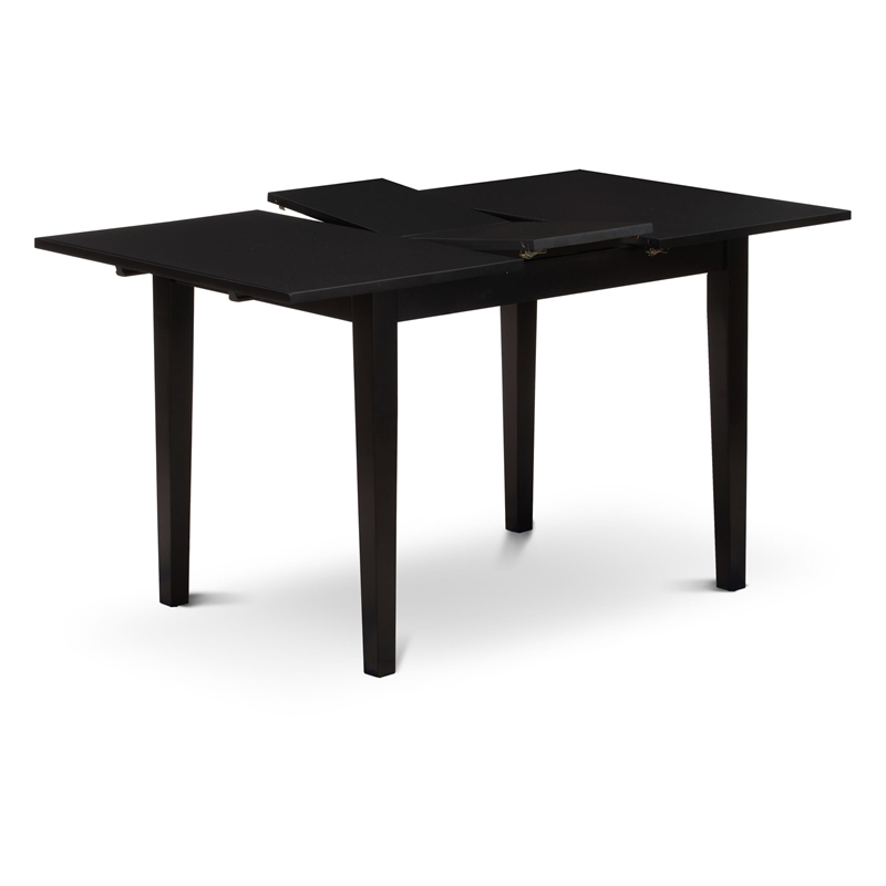 Pemberly Row 5-Piece Black Dining Set with Upholstered Chairs and Wooden Table