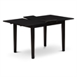 Pemberly Row 5-Piece Black Dining Set with Upholstered Chairs and Wooden Table