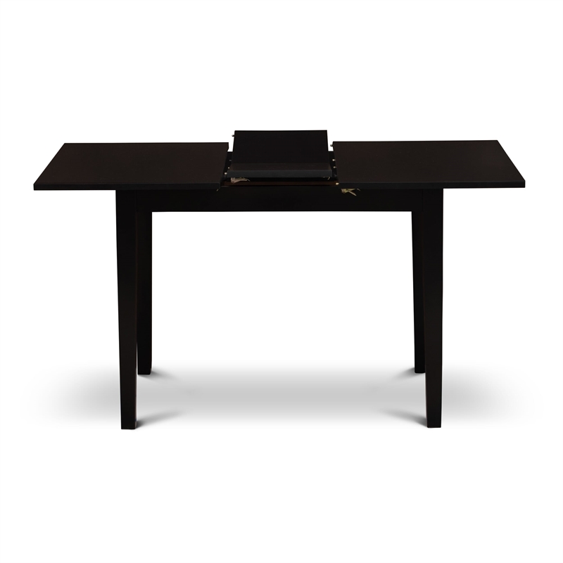 Pemberly Row 5-Piece Black Dining Set with Upholstered Chairs and Wooden Table