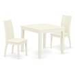 Pemberly Row Oxford Square 3-Piece Dining Set in Linen White
