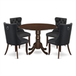 Pemberly Row 5-Piece Dining Room Set in Mahogany/Dark Gray