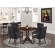 Pemberly Row 5-Piece Dining Room Set in Mahogany/Dark Gray