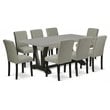 Pemberly Row 9-Piece Wood Dining Set in Black/Shitake
