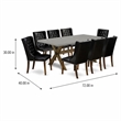 Pemberly Row X-Style 9-Piece Wood Dining Set in Jacobean Brown