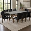 Pemberly Row X-Style 9-Piece Wood Dining Set in Jacobean Brown
