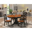 Pemberly Row Avon 5-Piece Wood Dining Table Set in Black and Cherry