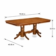 Pemberly Row Napoleon Wood Dining Table in Saddle Brown