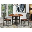 Pemberly Row 3-Piece Black & Cherry Dining Set with Faux Leather Chairs