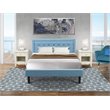 Pemberly Row 3-Piece Wood Fannin Queen Bedroom Set in Denim Blue Finish