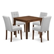 Pemberly Row 5-Piece Wood Dining Table Set in Antique Walnut/Light Gray