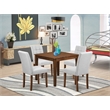 Pemberly Row 5-Piece Wood Dining Table Set in Antique Walnut/Light Gray