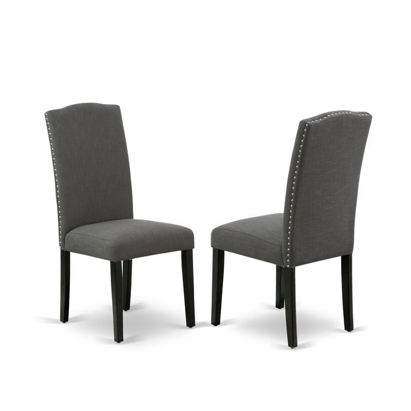 Pemberly Row V-Style 9-Piece Dining Room Set in Dark Gotham Gray