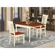 Pemberly Row Monza 3-Piece Dinette Set in Buttermilk & Cherry Finish