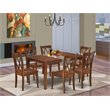 Pemberly Row 7-Piece Dining Set with X-Back Chairs in Mahogany Finish