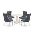 Pemberly Row 5-Piece Dining Set in Linen White and Platinum Gray