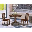 Pemberly Row 3-Piece Dining Set with Nail Heads in Mahogany