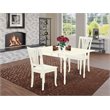 Pemberly Row 3-Piece Slat Back Dining Set in Linen White