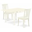 Pemberly Row 3-Piece Slat Back Dining Set in Linen White
