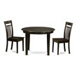 Pemberly Row 3-Piece Wood Dining Table Set in Cappuccino with Chairs