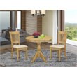 Pemberly Row 3-Piece Antique Wood Dining Set with Oak Pedestal Table