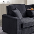 Pemberly Row Chenille L-Shaped Pull Out Sleeper Sofa Bed in Gray