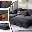 Pemberly Row Chenille L-Shaped Pull Out Sleeper Sofa Bed in Gray