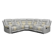 Pemberly Row 5-Seat L-Shaped Manual Reclining Faux Leather Sofa in Beige