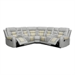 Pemberly Row 5-Seat L-Shaped Manual Reclining Faux Leather Sofa in Beige