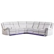 Pemberly Row Power Reclining L-Shaped Sectional Sofa PU Leather in White