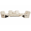 Pemberly Row 3-Piece Faux Leather Reclining Sofa Set USB in Beige