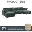 Pemberly Row U-Shaped Chenille Cloud Sectional Sofa with Ottoman in Green