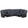 Pemberly Row Modern L-Shaped Manual Reclining Faux Leather Sofa in Black