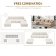 Pemberly Row U-Shaped Chenille Cloud Sectional with Ottoman in Light Camel