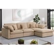 Pemberly Row U-Shaped Chenille Cloud Sectional with Ottoman in Light Camel
