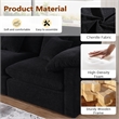 Pemberly Row U-Shaped Chenille Cloud Sectional Sofa with Ottoman in Black
