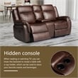 Pemberly Row 3-Piece Faux Leather Reclining Sofa Set with Table in Brown